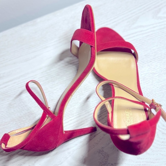Michael Kors Shoes - Michael Kors Red Ankle Strap High Heel Sandals – Women’s Size 10 Elegant Dress